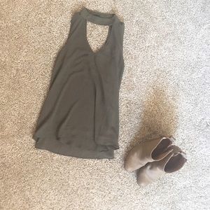 Olive Green Choker Top
